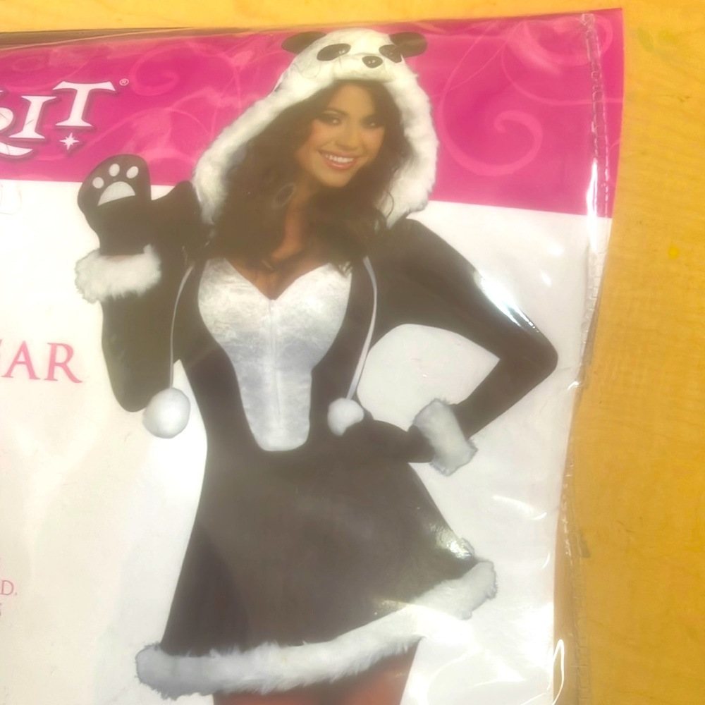 Brand new never worn, only tried on. Lrg dress panda hood mittens, boot covers.